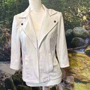 Chic White Leather Jacket for Women